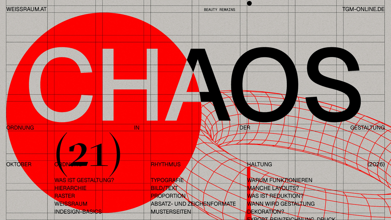 CHAOS– Gestalten mit System: Layout, Typografie und InDesign im Zeitalter von KI